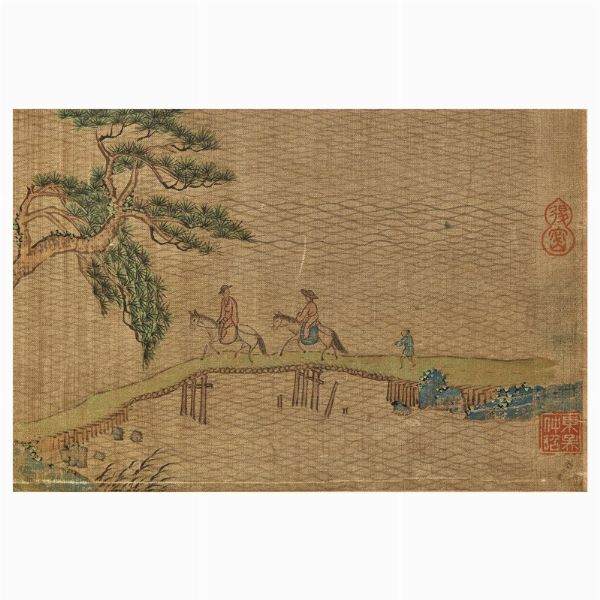 DIPINTO CON CALLIGRAFIA, CINA, DINASTIA QING, SEC. XVIII  - Asta Arte Orientale - Associazione Nazionale - Case d'Asta italiane