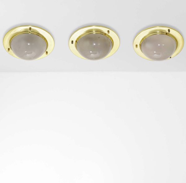LUIGI CACCIA DOMINIONI : Tre lampade a soffitto o a parete mod. LSP6  - Asta Design - Associazione Nazionale - Case d'Asta italiane