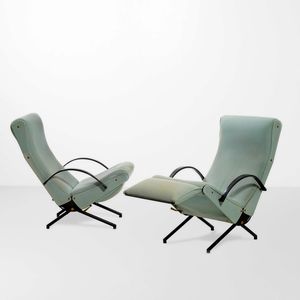 OSVALDO BORSANI - Due Poltrone chaise longue reclinabili mod. P40