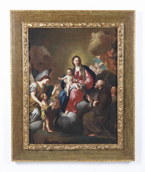 SOLIMENA FRANCESCO (1657 - 1747) : Ambito di. Madonna con Bambino e Santi  - Asta Asta 432 | ARTE ANTICA E DEL XIX SECOLO Tradizionale - Associazione Nazionale - Case d'Asta italiane