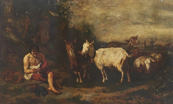 ARTISTA DEL XVIII SECOLO : Paesaggio con pastore e animali  - Asta Asta 432 | ARTE ANTICA E DEL XIX SECOLO Tradizionale - Associazione Nazionale - Case d'Asta italiane