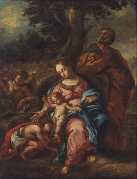 ARTISTA DEL XVIII SECOLO : Sacra famiglia e San Giovannino  - Asta Asta 432 | ARTE ANTICA E DEL XIX SECOLO Tradizionale - Associazione Nazionale - Case d'Asta italiane