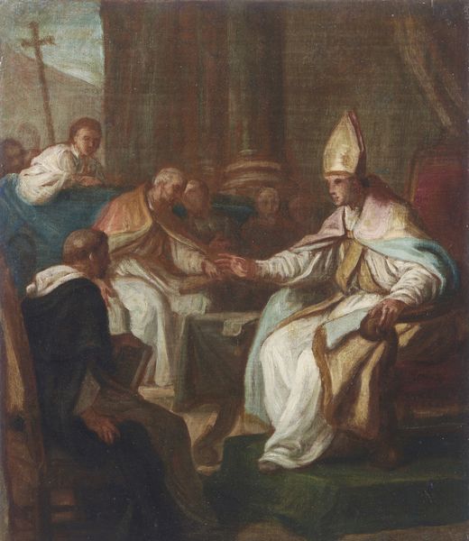 ROTARI PIETRO ANTONIO (1707 - 1762) : Bozzetto raffigurante Papa Innocenzo III chiede a San Domenico di andare in Francia per la predicazione ai Catari  - Asta Asta 432 | ARTE ANTICA E DEL XIX SECOLO Tradizionale - Associazione Nazionale - Case d'Asta italiane