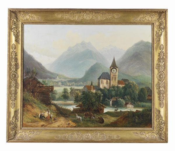 HOFFMEISTER CARL LUDWIG (1790 - 1843) : Attribuito a. Paesaggio austriaco  - Asta Asta 432 | ARTE ANTICA E DEL XIX SECOLO Tradizionale - Associazione Nazionale - Case d'Asta italiane