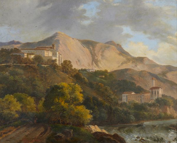 DUCLERE TEODORO (1816 - 1869) : Paesaggio montano con case  - Asta Asta 432 | ARTE ANTICA E DEL XIX SECOLO Tradizionale - Associazione Nazionale - Case d'Asta italiane