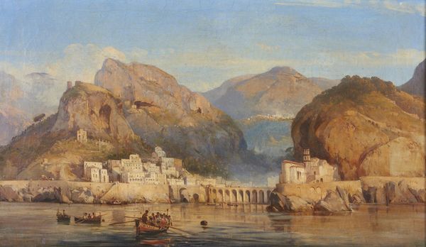 CARELLI GONSALVO (1818 - 1900) : Veduta di Atrani dal mare  - Asta Asta 432 | ARTE ANTICA E DEL XIX SECOLO Tradizionale - Associazione Nazionale - Case d'Asta italiane