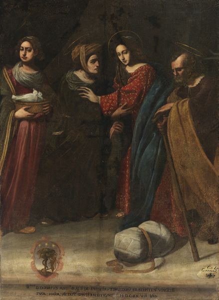 ARTISTA TOSCANO DEL XVII SECOLO : Visitazione, con stemma nobiliare  - Asta Asta 432 | ARTE ANTICA E DEL XIX SECOLO Tradizionale - Associazione Nazionale - Case d'Asta italiane