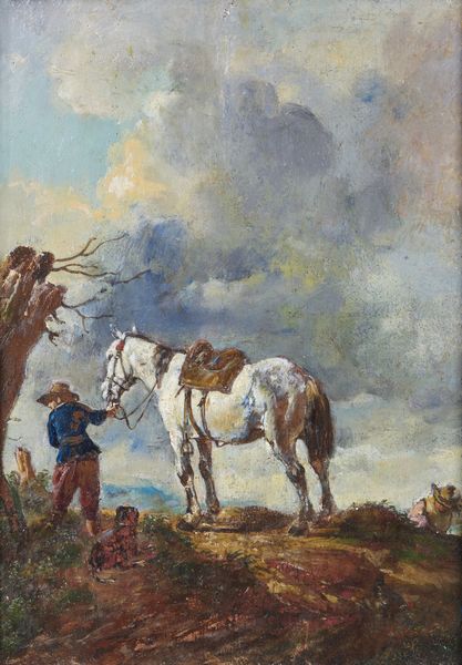 WOUVERMAN  PHILIPPE  (1619 - 1668) : Seguace di. Paesaggio con cavallo e contadino  - Asta Asta 432 | ARTE ANTICA E DEL XIX SECOLO Tradizionale - Associazione Nazionale - Case d'Asta italiane