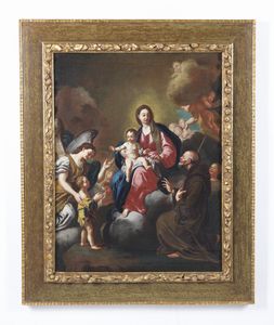 SOLIMENA FRANCESCO (1657 - 1747) : Ambito di. Madonna con Bambino e Santi  - Asta Asta 432 | ARTE ANTICA E DEL XIX SECOLO Tradizionale - Associazione Nazionale - Case d'Asta italiane