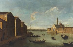 ARTISTA VENETO DEL XVIII SECOLO : Veduta di Venezia con l'isola di San Giorgio  - Asta Asta 432 | ARTE ANTICA E DEL XIX SECOLO Tradizionale - Associazione Nazionale - Case d'Asta italiane