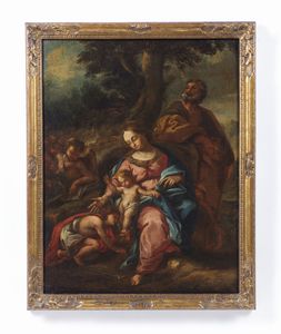 ARTISTA DEL XVIII SECOLO : Sacra famiglia e San Giovannino  - Asta Asta 432 | ARTE ANTICA E DEL XIX SECOLO Tradizionale - Associazione Nazionale - Case d'Asta italiane