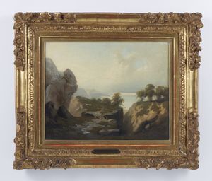 FALCHETTI GIUSEPPE (1843 - 1918) : Paesaggio del Canavese, lago di Candia  - Asta Asta 432 | ARTE ANTICA E DEL XIX SECOLO Tradizionale - Associazione Nazionale - Case d'Asta italiane