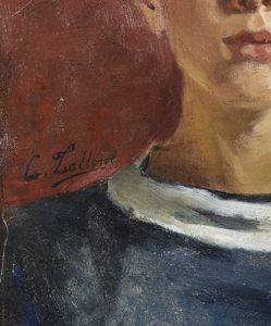 TALLONE  CESARE (1853 - 1919) : Ritratto di fanciullo vestito alla marinara  - Asta Asta 432 | ARTE ANTICA E DEL XIX SECOLO Tradizionale - Associazione Nazionale - Case d'Asta italiane