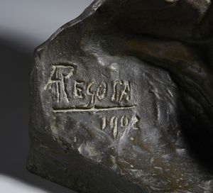 REGOSA ACHILLE (1886 - 1917) : L'affanno  - Asta Asta 432 | ARTE ANTICA E DEL XIX SECOLO Tradizionale - Associazione Nazionale - Case d'Asta italiane