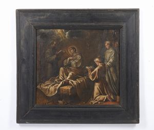 ARTISTA LOMBARDO DEL XVII SECOLO : Morte di Sant'Antonio da Padova  - Asta Asta 432 | ARTE ANTICA E DEL XIX SECOLO Tradizionale - Associazione Nazionale - Case d'Asta italiane