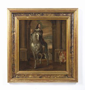 VAN DYCK ANTOON (1599 - 1641) : Seguace di. Ritratto di Carlo I d'Inghilterra a cavallo  - Asta Asta 432 | ARTE ANTICA E DEL XIX SECOLO Tradizionale - Associazione Nazionale - Case d'Asta italiane