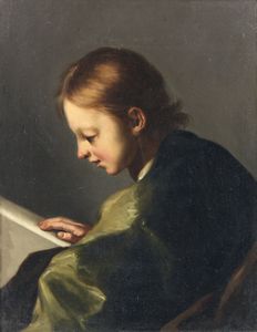 PIAZZETTA GIOVANNI BATTISTA (1682 - 1754) - Attribuito a. Ritratto di giovane mentre legge
