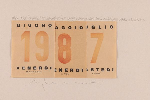 ALIGHIERO BOETTI : Calendario  - Asta Arte Moderna e Contemporanea - Associazione Nazionale - Case d'Asta italiane