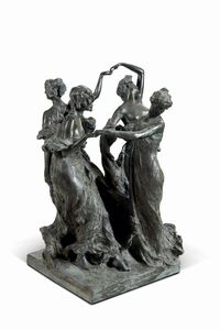 Edoardo Rubino : Gruppo allegorico decorativo (La Danza o le quattro grazie)  - Asta Arte Moderna e Contemporanea - Associazione Nazionale - Case d'Asta italiane