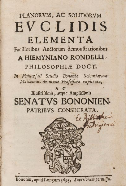 Euclide : Planorum, ac solidorum Euclidis Elementa  - Asta Libri, Autografi e Stampe - Associazione Nazionale - Case d'Asta italiane