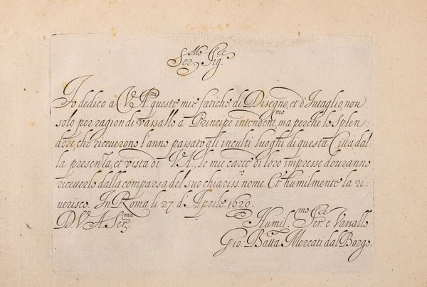 Giovanni Battista Mercati : Alcune vedute et prospettive di luoghi dishabitati di Roma  - Asta Libri, Autografi e Stampe - Associazione Nazionale - Case d'Asta italiane