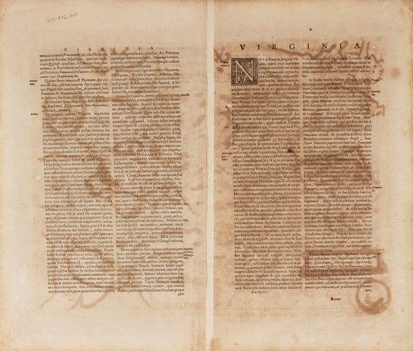 Henricus Hondius : Nova Virginiae tabula  - Asta Libri, Autografi e Stampe - Associazione Nazionale - Case d'Asta italiane