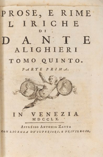 DANTE ALIGHIERI : La Divina Commedia [...] Edizione corretta, illustrata, ed accresciuta  - Asta Libri, Autografi e Stampe - Associazione Nazionale - Case d'Asta italiane