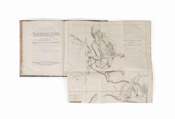 EUSTACHIO ZANOTTI : 1) La cometa dell'anno 1739 osservata nella specula dell'Istituto delle scienze di Bologna ne' mesi di maggio, giugno, luglio, e agosto da Eustachio Zanotti e compagni  - Asta Libri, Autografi e Stampe - Associazione Nazionale - Case d'Asta italiane