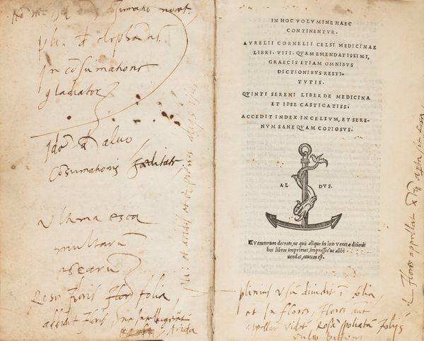 Cornelio Celso, : In hoc volumine haec continentur. Aurelii Cornelii Celsii Medicinae libri. VIII. Quam emendatissimi, Graecis etiam omnibus dictionibus restitutis. Quinti Sereni Liber de medicina et ipse castigatiss. Accedit index in Celsum, et Serenum sane quam copiosus  - Asta Libri, Autografi e Stampe - Associazione Nazionale - Case d'Asta italiane