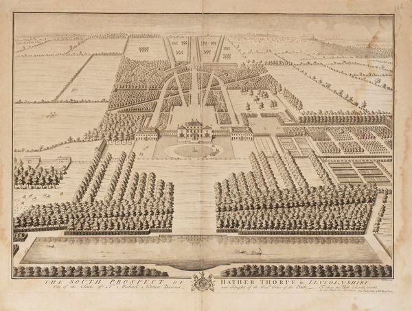 William Henry Thoms : The south prospect of Hater Thorpe in Lincolnshire One of the Seats of Sir Michael Newton Baronet and Knight of the Hon.ble Order of the Bath. To nohm this plate is humbly inscribid by Obedients Sevants Tho. Bladeslade & Will.m Henry Toms.  - Asta Libri, Autografi e Stampe - Associazione Nazionale - Case d'Asta italiane