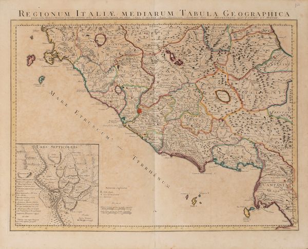 GUILLAUME DELISLE : Regionum Italiae Mediarum Tabula Geographica.  - Asta Libri, Autografi e Stampe - Associazione Nazionale - Case d'Asta italiane