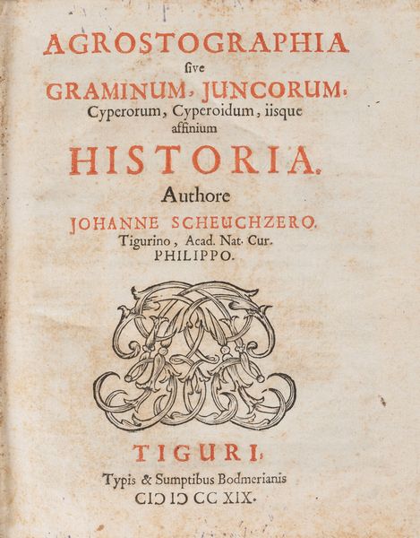 Johann Scheuchzer : Agrostographia sive graminum, juncorum, cyperorum, cyperoidum, iisque affinium historia  - Asta Libri, Autografi e Stampe - Associazione Nazionale - Case d'Asta italiane