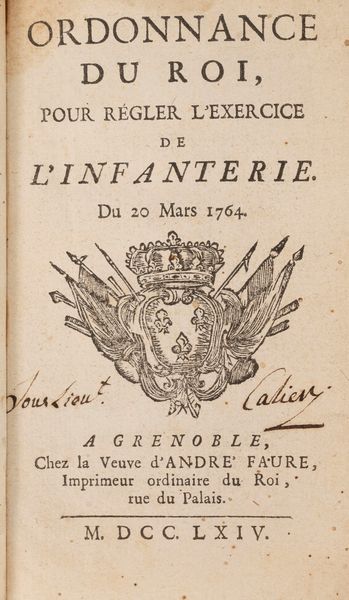 Ordonnance du Roi pour rgler l'exercise de l'Infanterie  - Asta Libri, Autografi e Stampe - Associazione Nazionale - Case d'Asta italiane