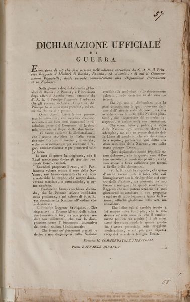 Miscellanea Politica. Moti popolari 1820 - 1821. Raccolta di editti, proclami, ordinanze, comunicati, fogli volanti, decreti, suppliche, relazioni del Parlamento, poemetti popolari (alcuni in dialetto), notizie stampa, ecc.  - Asta Libri, Autografi e Stampe - Associazione Nazionale - Case d'Asta italiane