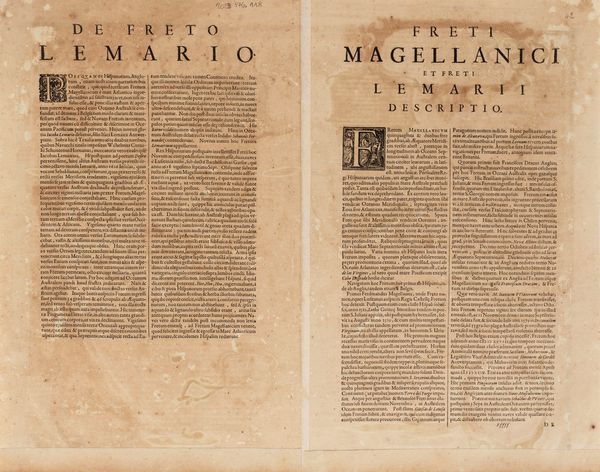 Henricus Hondius : Freti Magellanici ac novi Freti vulgo Le Maire exactissima delineatio.  - Asta Libri, Autografi e Stampe - Associazione Nazionale - Case d'Asta italiane