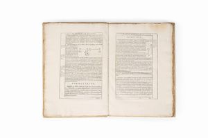 Vitale  Giordano : Fundamentum doctrinae motus gravium et Comparatio momentorum Gravis in planis seiunctis ad gravitationem, quibus Pondus plana concurrentia premit. Geometrice restituta.  - Asta Libri, Autografi e Stampe - Associazione Nazionale - Case d'Asta italiane