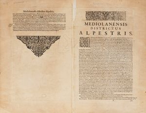 Henricus Hondius : Parte alpestre dello stato di Milano. Con il Lago Maggiore di Lugano e di Como.  - Asta Libri, Autografi e Stampe - Associazione Nazionale - Case d'Asta italiane