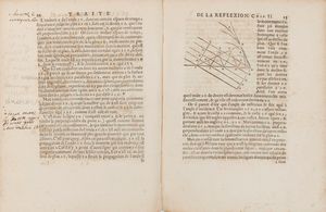 Christiaan Huygens : Trait de la lumire. O sont expliques les causes de ce qui luy arrive dans la reflexion, & dans la refraction. Et particulierement dans l'etrange refraction du cristal d'islande Avec un discours de la cause de la pesanteur.  - Asta Libri, Autografi e Stampe - Associazione Nazionale - Case d'Asta italiane