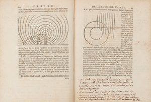 Christiaan Huygens : Trait de la lumire. O sont expliques les causes de ce qui luy arrive dans la reflexion, & dans la refraction. Et particulierement dans l'etrange refraction du cristal d'islande Avec un discours de la cause de la pesanteur.  - Asta Libri, Autografi e Stampe - Associazione Nazionale - Case d'Asta italiane