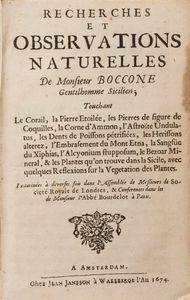 Paolo Boccone : Recherches et observations naturelles  - Asta Libri, Autografi e Stampe - Associazione Nazionale - Case d'Asta italiane