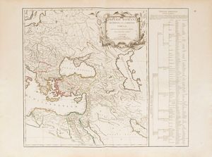 Gilles-Robert de Vaugondy : Imperii romani occidentis, scilicet et orientis tabula.  - Asta Libri, Autografi e Stampe - Associazione Nazionale - Case d'Asta italiane