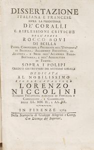 Rocco Bovi - Dissertazione italiana e francese sopra la produzione de' coralli