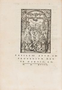 Erasmo da Rotterdam [Erasmus, Desiderio], : De optimo rei publicae statu deque nova insula Utopia. [unito con] More & Erasmus: Epigrammata  - Asta Libri, Autografi e Stampe - Associazione Nazionale - Case d'Asta italiane