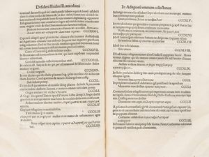 Erasmo da Rotterdam [Erasmus, Desiderio] : [Adagia] Veterum maxime insignium Paroemiarum. i. adagioru[m] collectanea Rursus ab eodem recognita atque aucta.  - Asta Libri, Autografi e Stampe - Associazione Nazionale - Case d'Asta italiane