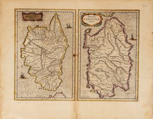 Gerardo Mercatore : Descriptio Corsicae insulae - Descriptio Sardiniae insulae.  - Asta Libri, Autografi e Stampe - Associazione Nazionale - Case d'Asta italiane