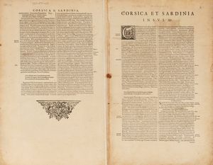 Gerardo Mercatore : Descriptio Corsicae insulae - Descriptio Sardiniae insulae.  - Asta Libri, Autografi e Stampe - Associazione Nazionale - Case d'Asta italiane