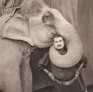 Mary Ellen Mark - Ran Prakash Singh With His Elephant, India, dalla serie The year of Tibet