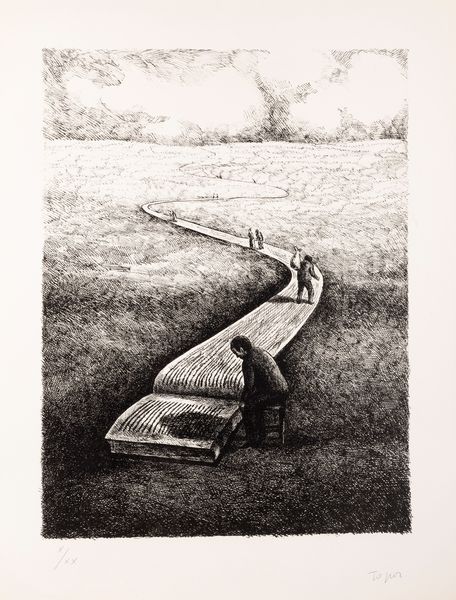 Roland Topor : Strada nei campi  - Asta Grafica Internazionale e Multipli d'Autore - Associazione Nazionale - Case d'Asta italiane