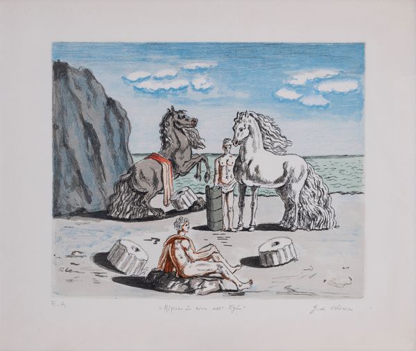 Giorgio de Chirico : Riposo in riva all'Egeo  - Asta Asta a tempo di multipli d'Autore - Associazione Nazionale - Case d'Asta italiane