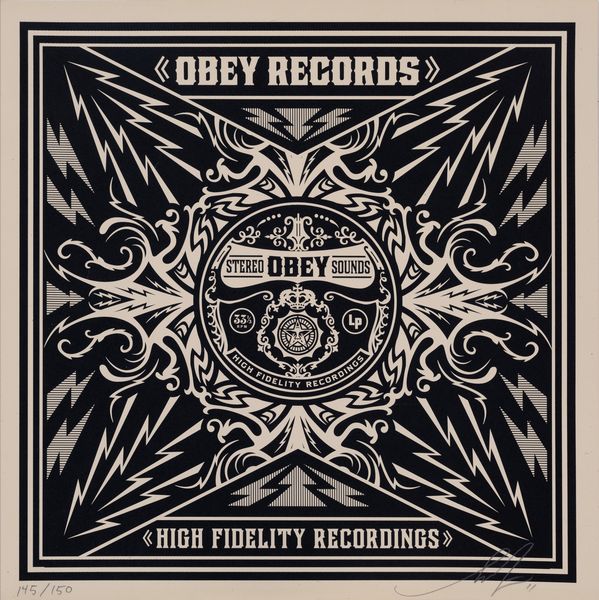 FRANK SHEPARD FAIREY : Obey records  - Asta Asta a tempo di multipli d'Autore - Associazione Nazionale - Case d'Asta italiane